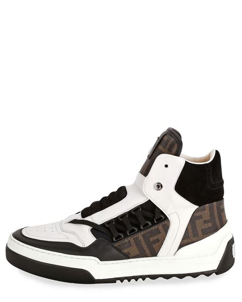 saks Fendi high top sneakers